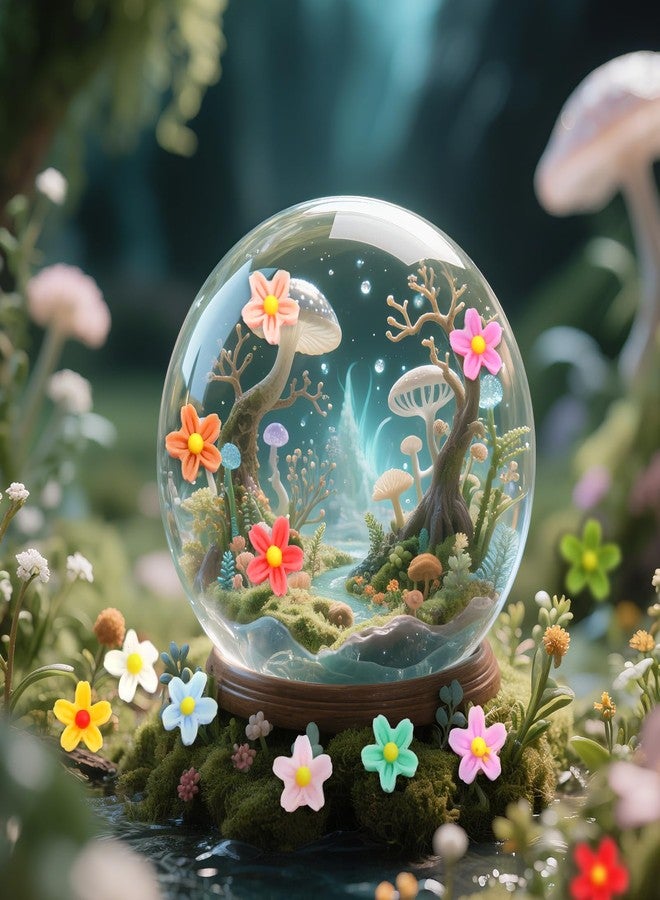 LIQWEI 200PCS Resin Daisy Flowers for Crafts, Dollhouse Miniatures, Mini Resin Daisy Flowers, Resins Mini Things, Tiny Daisy Flower for Fairy Garden, Dollhouse Micro Landscaping Decoration - Image 5